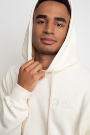 MEN'S ECRU HOODED SWEATSHIRT - ASTON