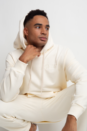 MEN'S ECRU HOODED SWEATSHIRT - ASTON