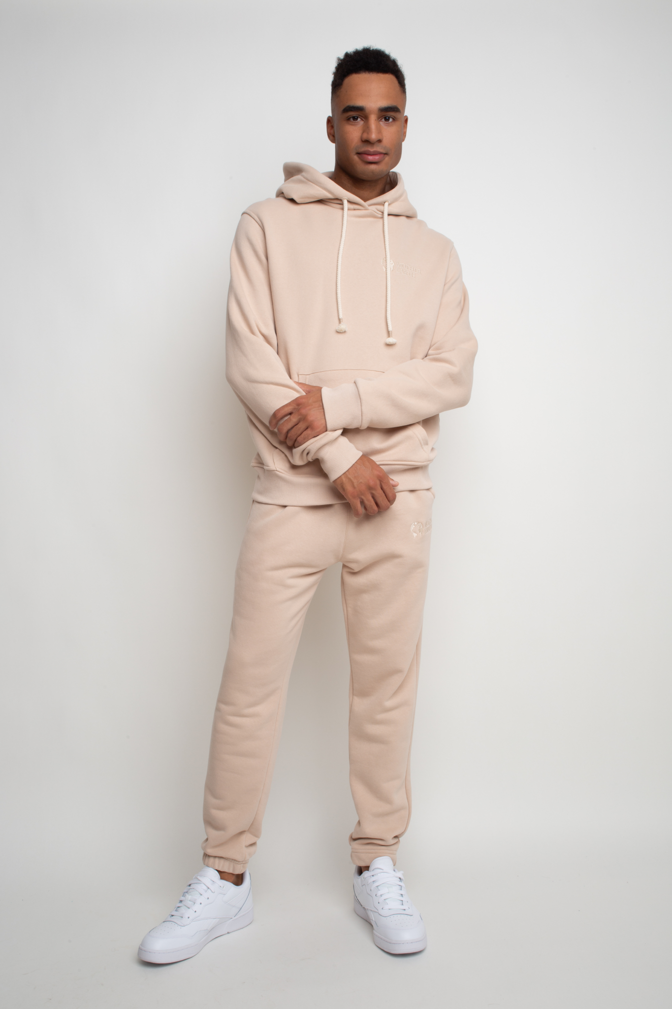 MEN'S BEIGE HOODED SWEATSHIRT - ASTON