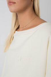 OVERSIZE SWEATSHIRT WITH WIDE NECKLINE ECRU - MULL