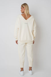 OVERSIZED ECRU NECKLINE SWEATSHIRT - BISCOE