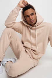 MEN'S BEIGE HOODED SWEATSHIRT - ASTON