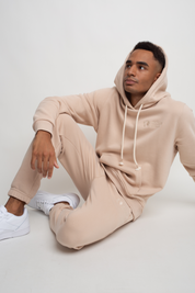 MEN'S BEIGE HOODED SWEATSHIRT - ASTON