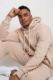 MEN'S BEIGE HOODED SWEATSHIRT - ASTON