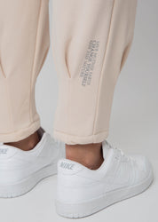 WOMEN'S SWEATPANTS WITH STITCHING ON THE LEGS, LIGHT BEIGE - ANACAPA