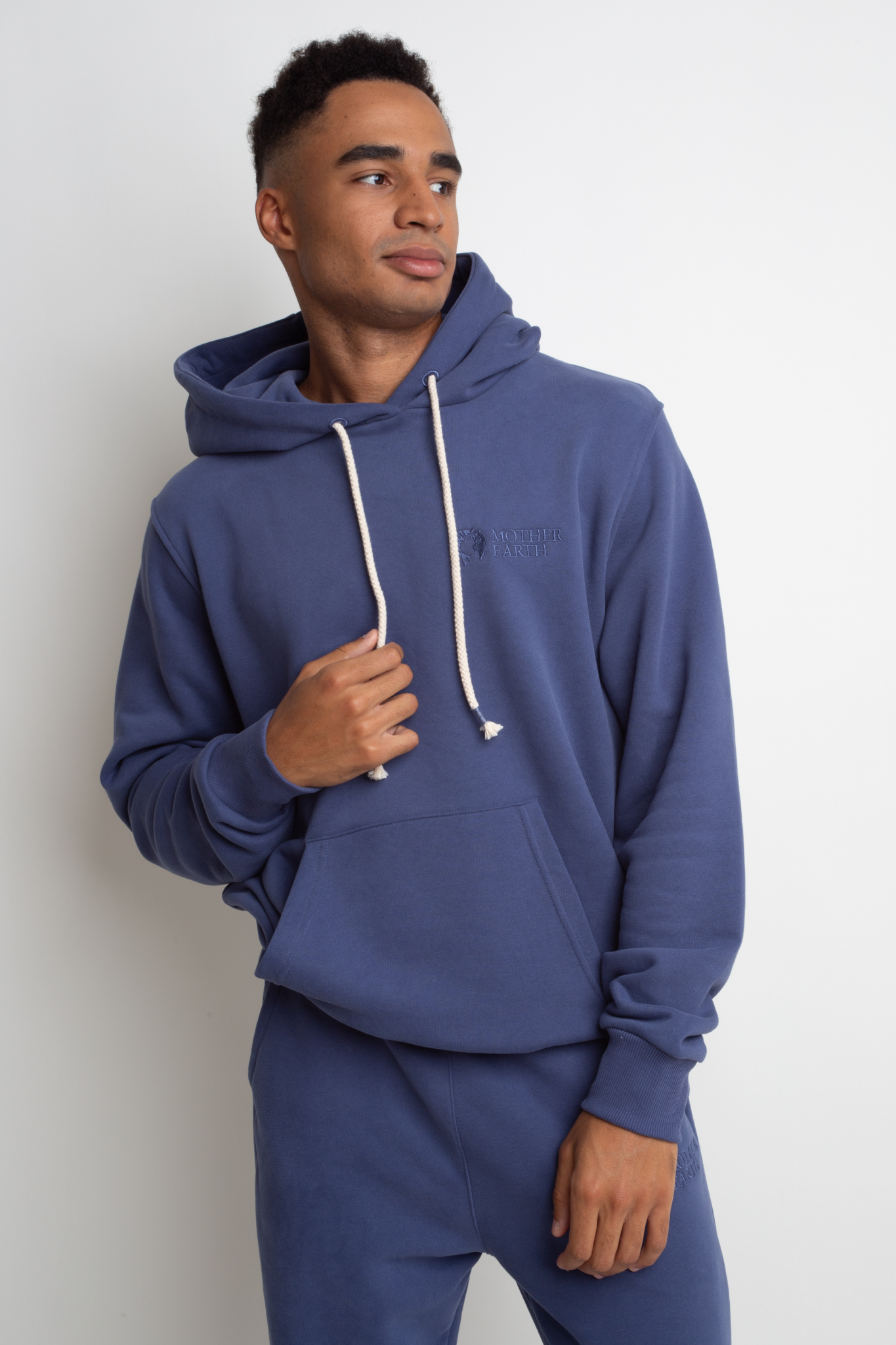 MEN'S NAVY HOODED SWEATSHIRT - ASTON