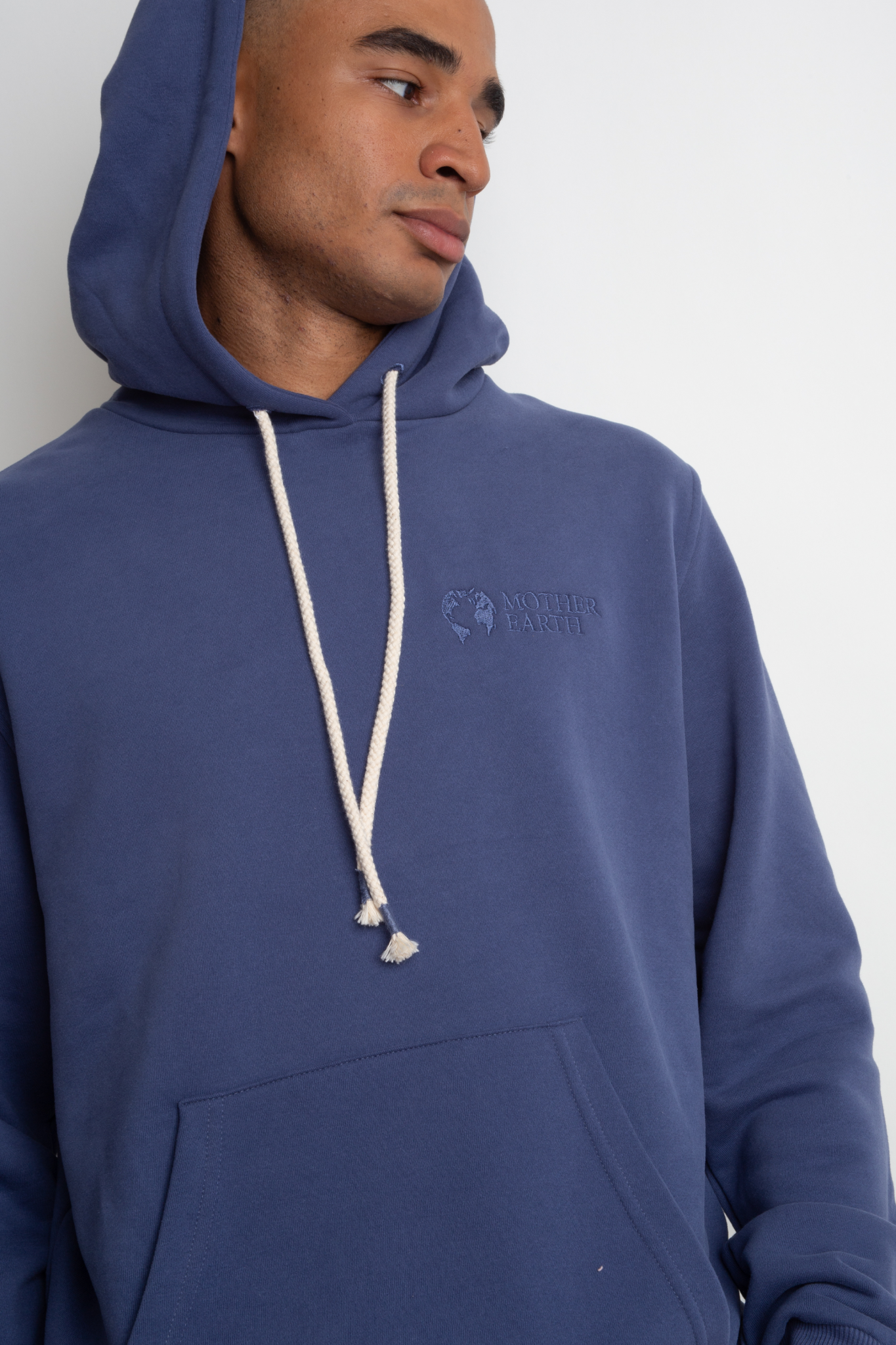 MEN'S NAVY HOODED SWEATSHIRT - ASTON