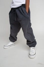 WASHED EFFECT BLACK SWEATPANTS - MARSHALL