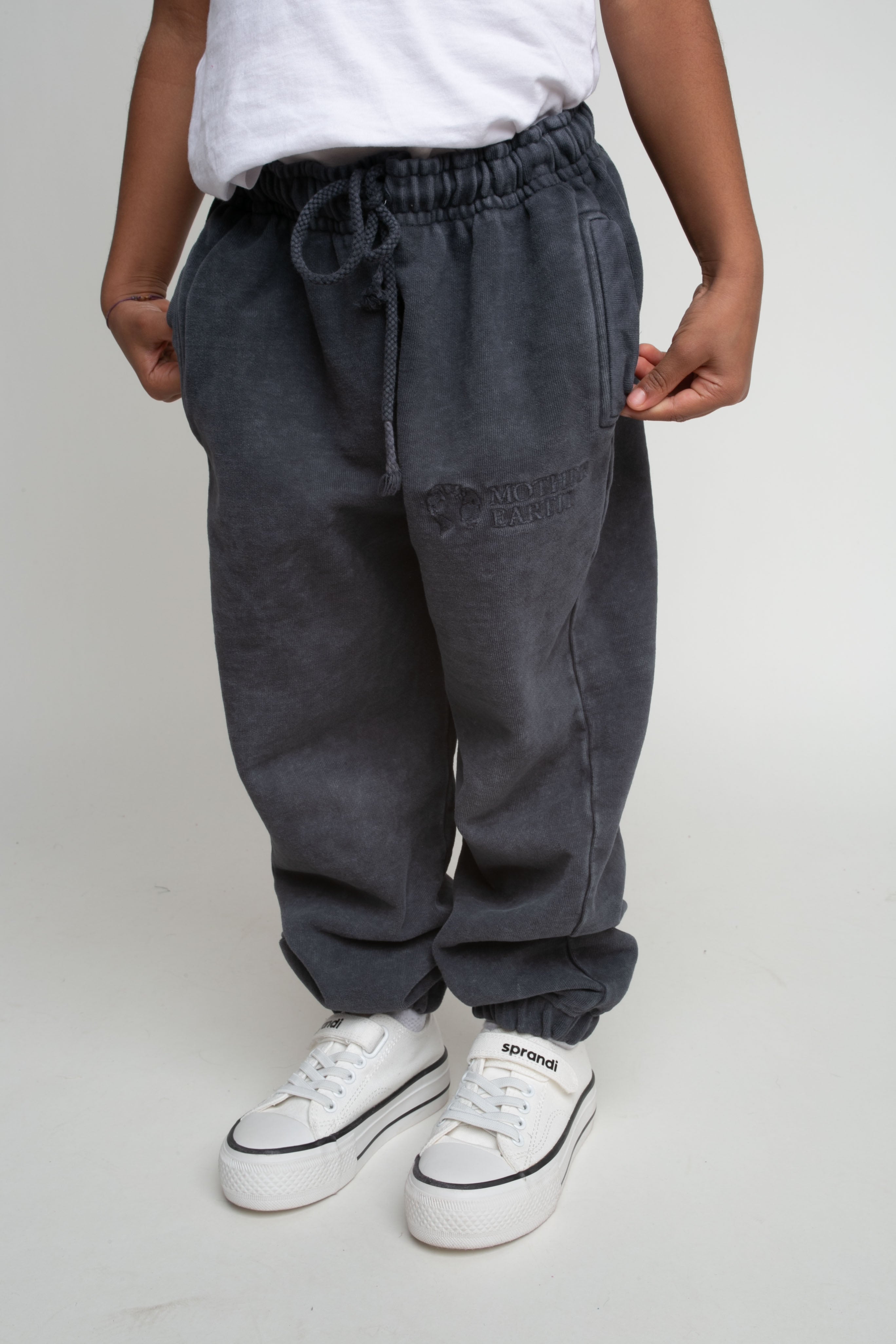 WASHED EFFECT BLACK SWEATPANTS - MARSHALL