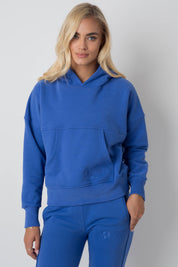 SHORT HOODED SWEATSHIRT CORNFLOWER - MURIA