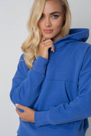 SHORT HOODED SWEATSHIRT CORNFLOWER - MURIA