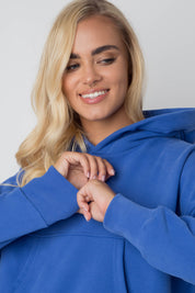 SHORT HOODED SWEATSHIRT CORNFLOWER - MURIA