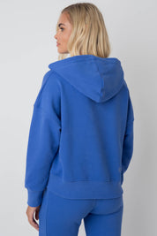 SHORT HOODED SWEATSHIRT CORNFLOWER - MURIA