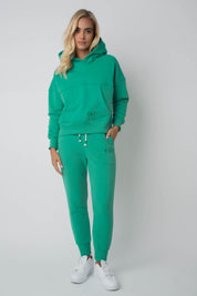 SHORT HOODED SWEATSHIRT GREEN - MURIA