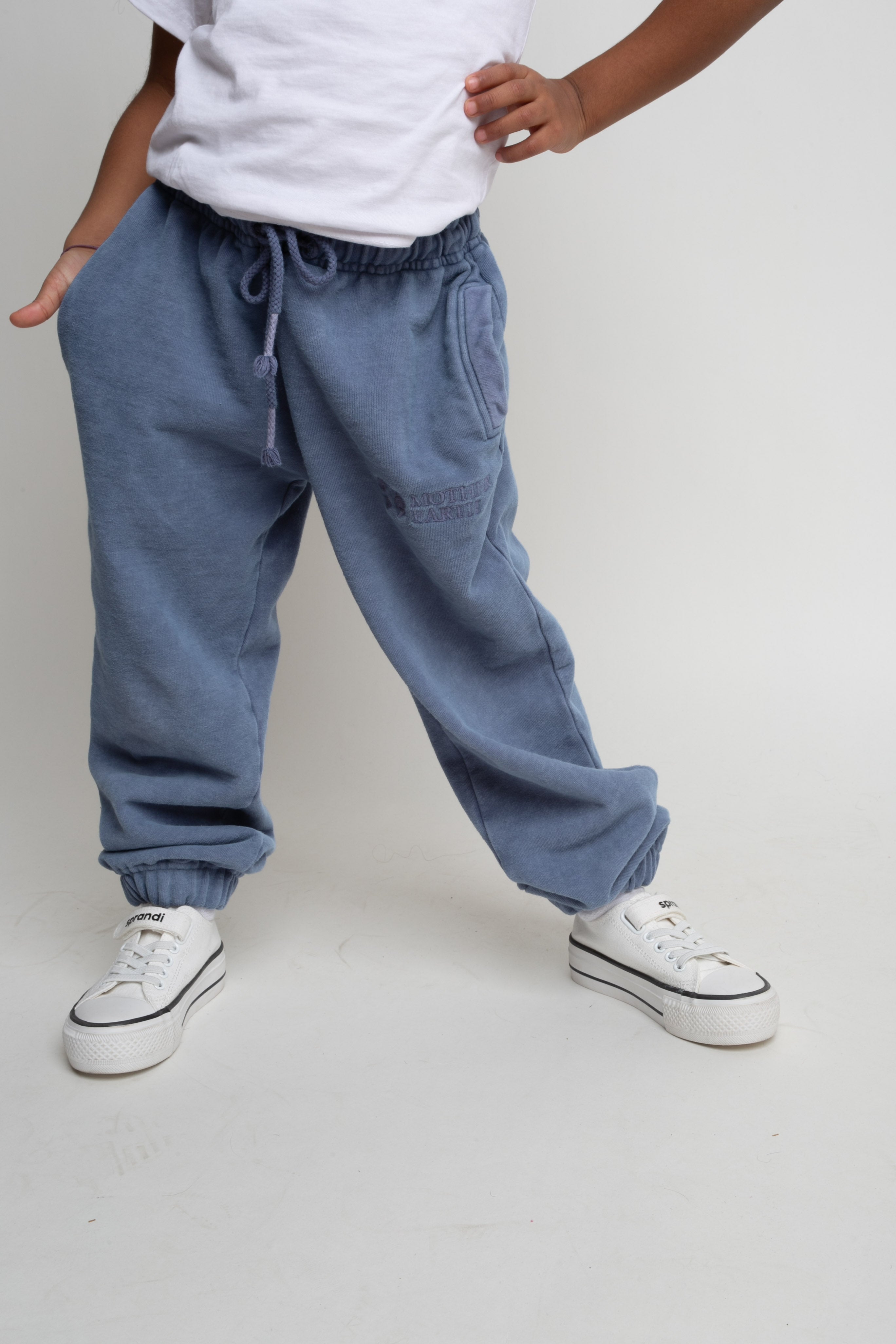 WASHED EFFECT BLUE SWEATPANTS - MARSHALL