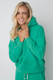 SHORT HOODED SWEATSHIRT GREEN - MURIA