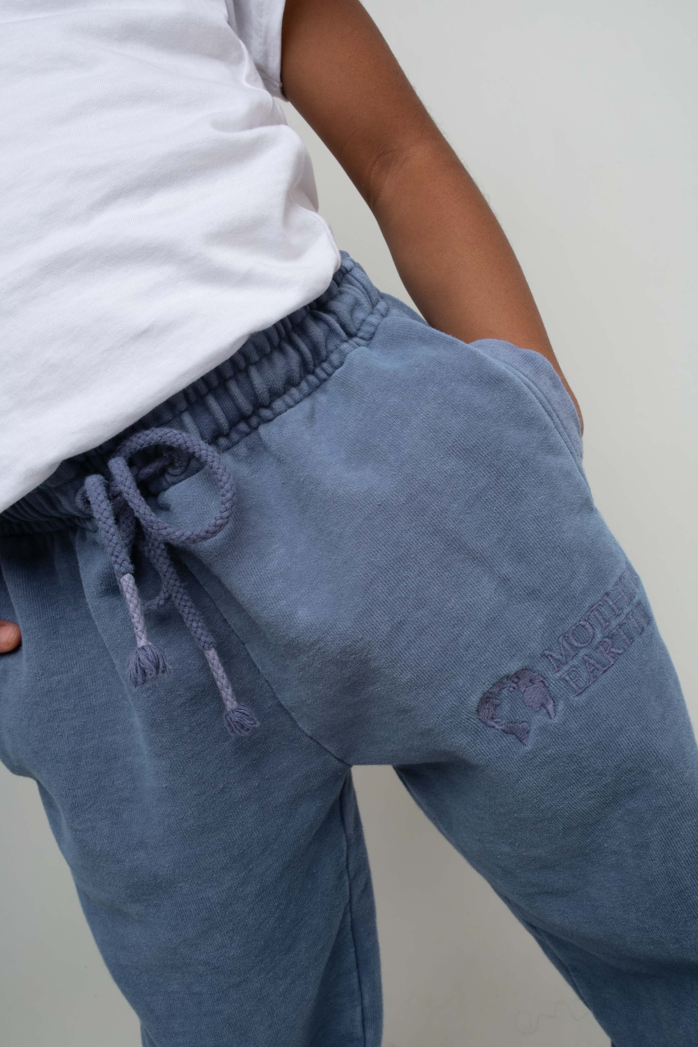 WASHED EFFECT BLUE SWEATPANTS - MARSHALL