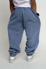 WASHED EFFECT BLUE SWEATPANTS - MARSHALL