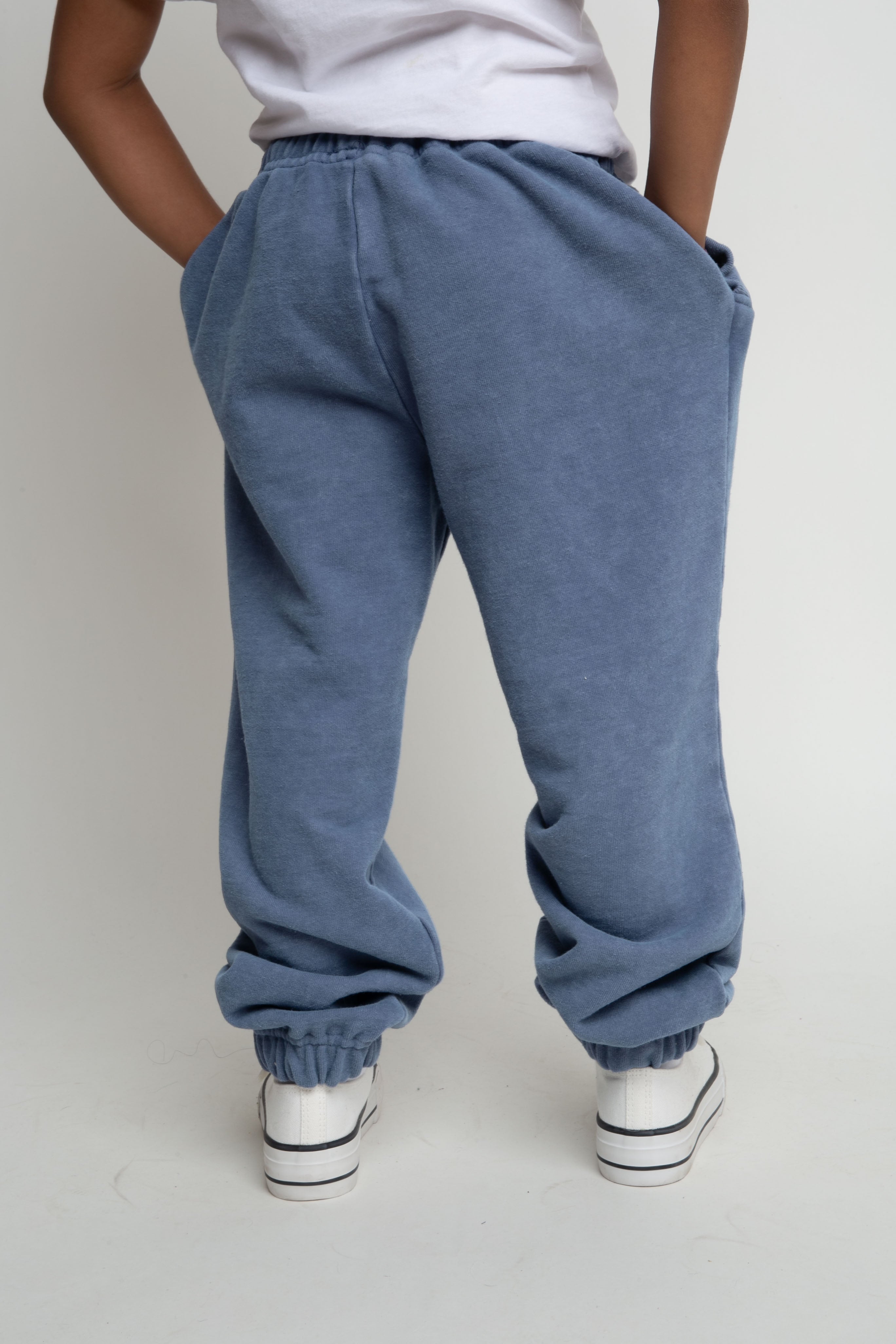 WASHED EFFECT BLUE SWEATPANTS - MARSHALL