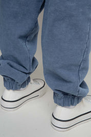 WASHED EFFECT BLUE SWEATPANTS - MARSHALL