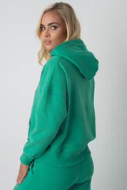 SHORT HOODED SWEATSHIRT GREEN - MURIA