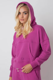 PINK SHORT HOODED SWEATSHIRT - MURIA