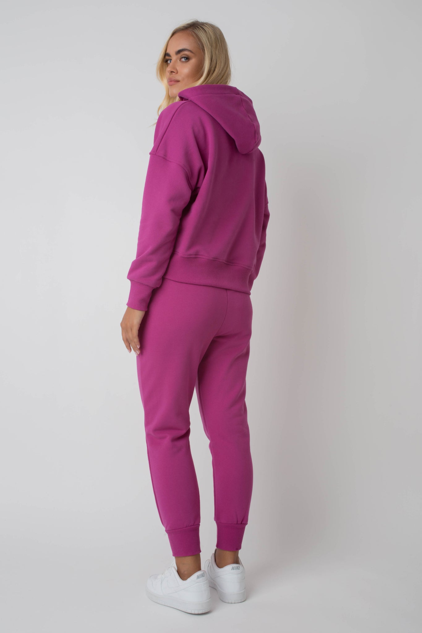 PINK SHORT HOODED SWEATSHIRT - MURIA