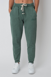 WASHED EFFECT GREEN SWEATPANTS - CEZAR