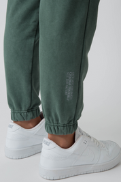 WASHED EFFECT GREEN SWEATPANTS - CEZAR