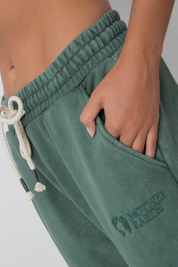 WASHED EFFECT GREEN SWEATPANTS - CEZAR