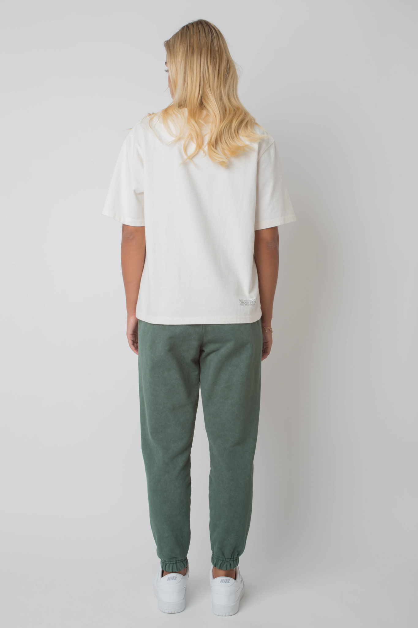 WASHED EFFECT GREEN SWEATPANTS - CEZAR