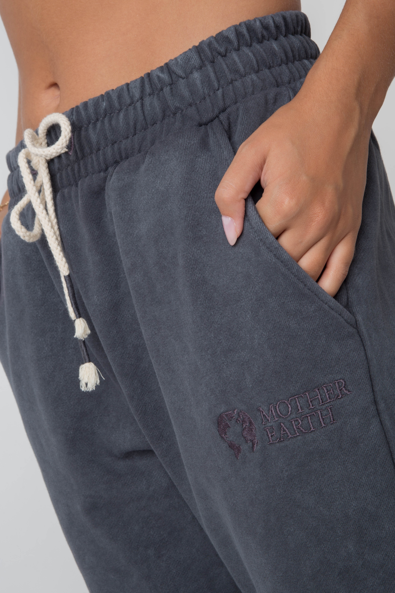 WASHED EFFECT DARK GREY SWEATPANTS - CEZAR