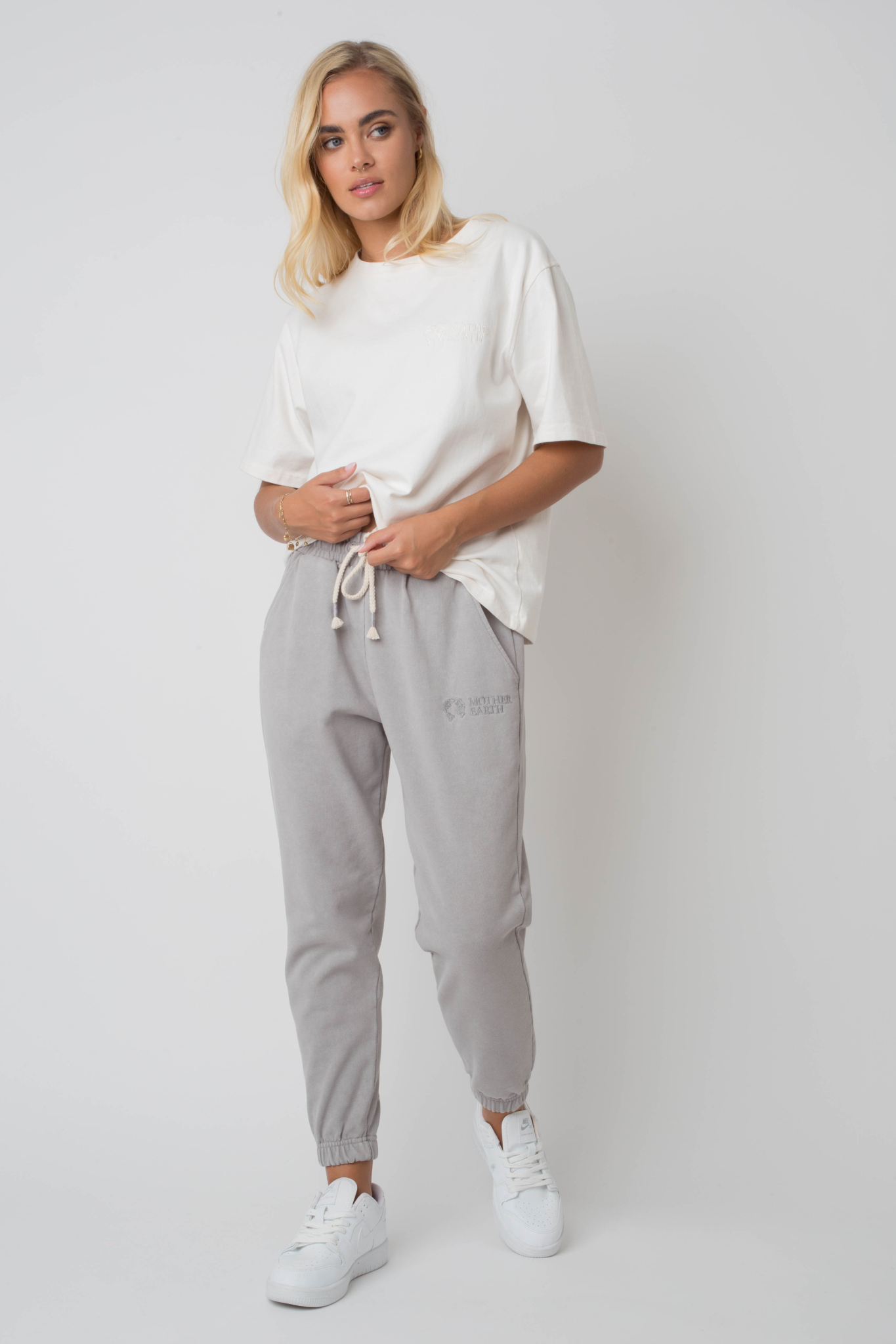 WASHED EFFECT GRAY SWEATPANTS - CEZAR