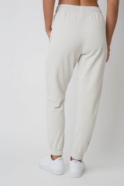 WASHED EFFECT LIGHT BEIGE SWEATPANTS - CEZAR