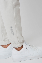 WASHED EFFECT LIGHT BEIGE SWEATPANTS - CEZAR