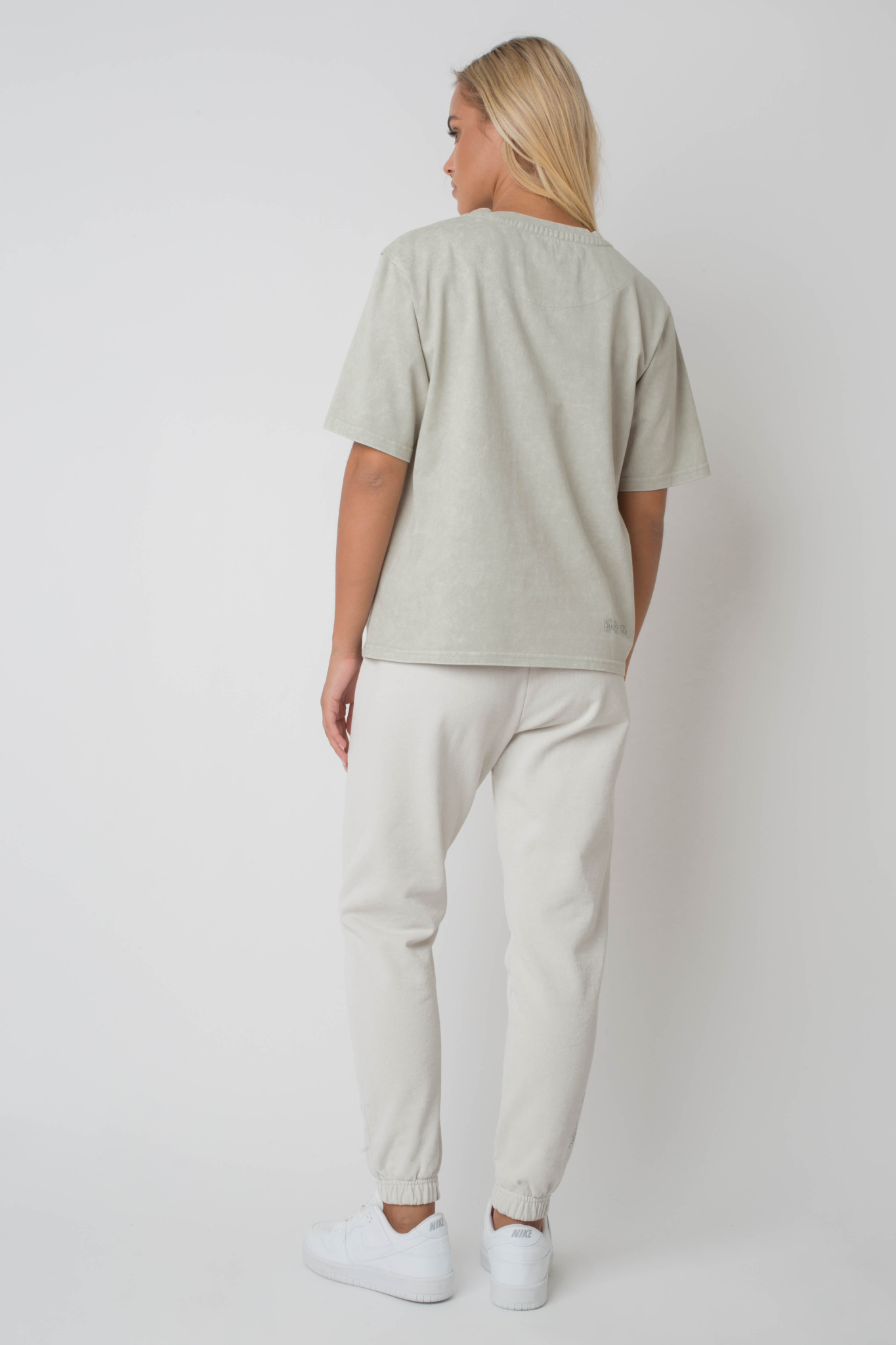 WASHED EFFECT LIGHT BEIGE SWEATPANTS - CEZAR