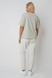 WASHED EFFECT LIGHT BEIGE SWEATPANTS - CEZAR