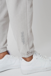 WASHED EFFECT SWEATPANTS LIGHT GREY - CEZAR