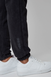 WASHED EFFECT BLACK SWEATPANTS - CEZAR