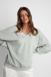 BLUZA Z DEKOLTEM OVERSIZE MIĘTOWA - BISCOE