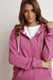 FUCHSIA ZIPPER HOODED SWEATSHIRT - ZANZIBAR