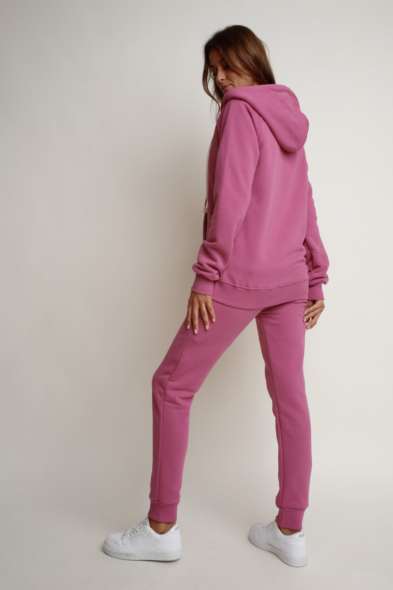 FUCHSIA ZIPPER HOODED SWEATSHIRT - ZANZIBAR