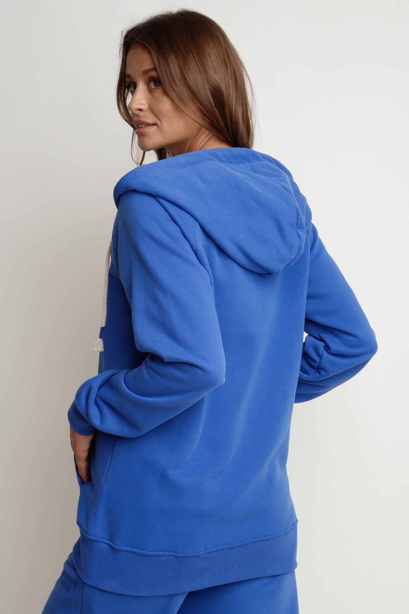 ZIPPER WITH HOOD - CORNFLOWER BLUE - ZANZIBAR