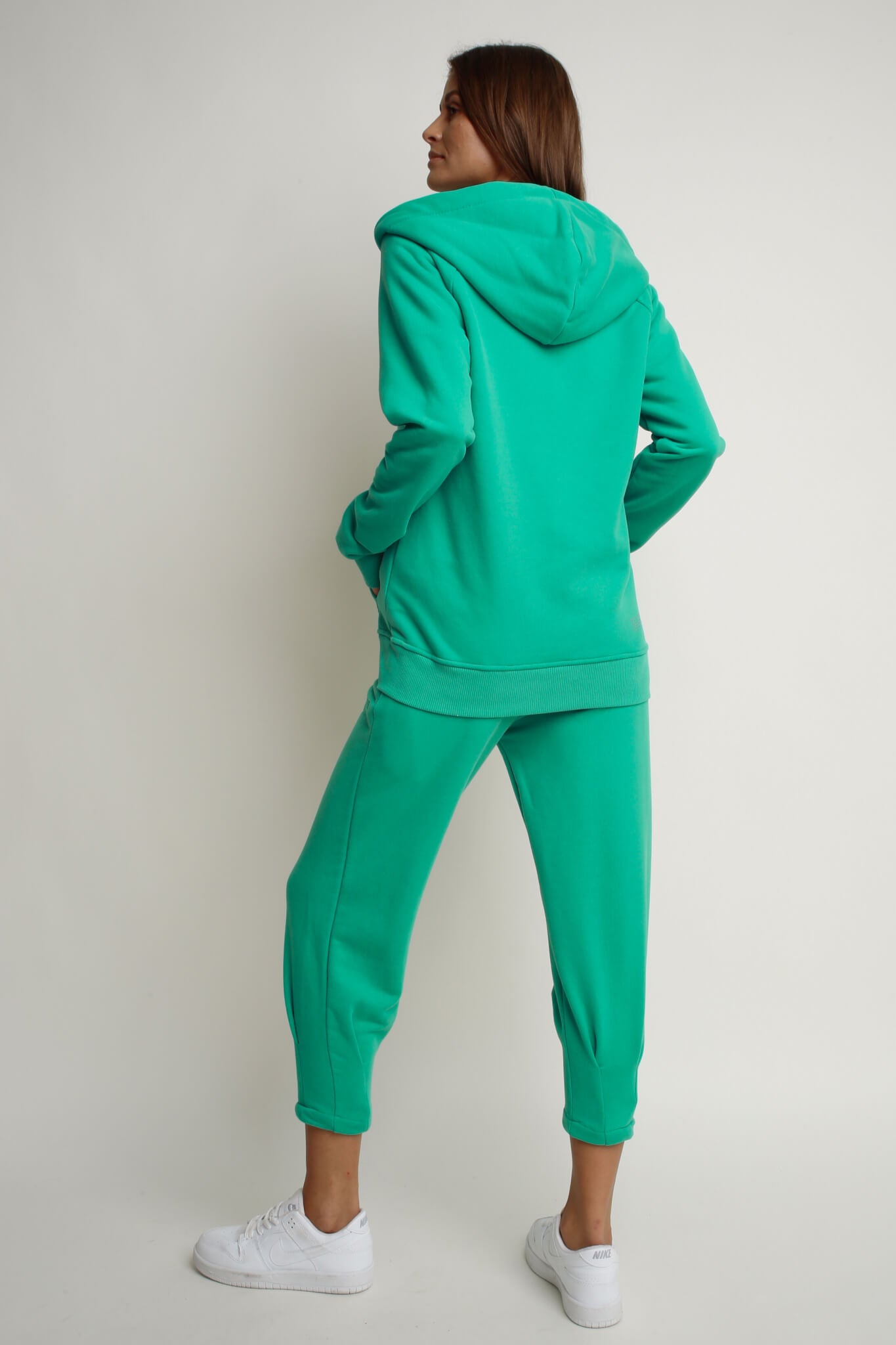 ZIPPER HOODED SWEATSHIRT GREEN - ZANZIBAR