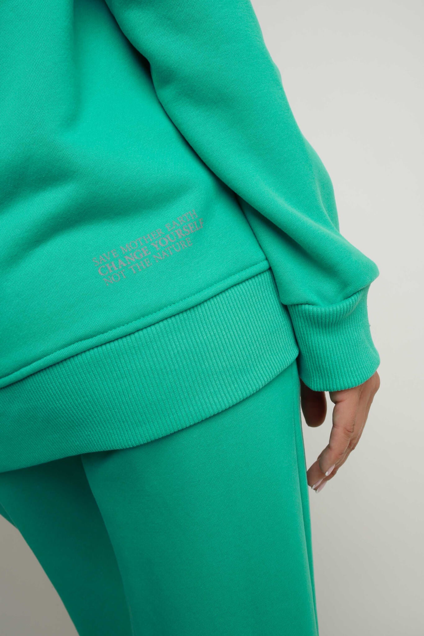 ZIPPER HOODED SWEATSHIRT GREEN - ZANZIBAR