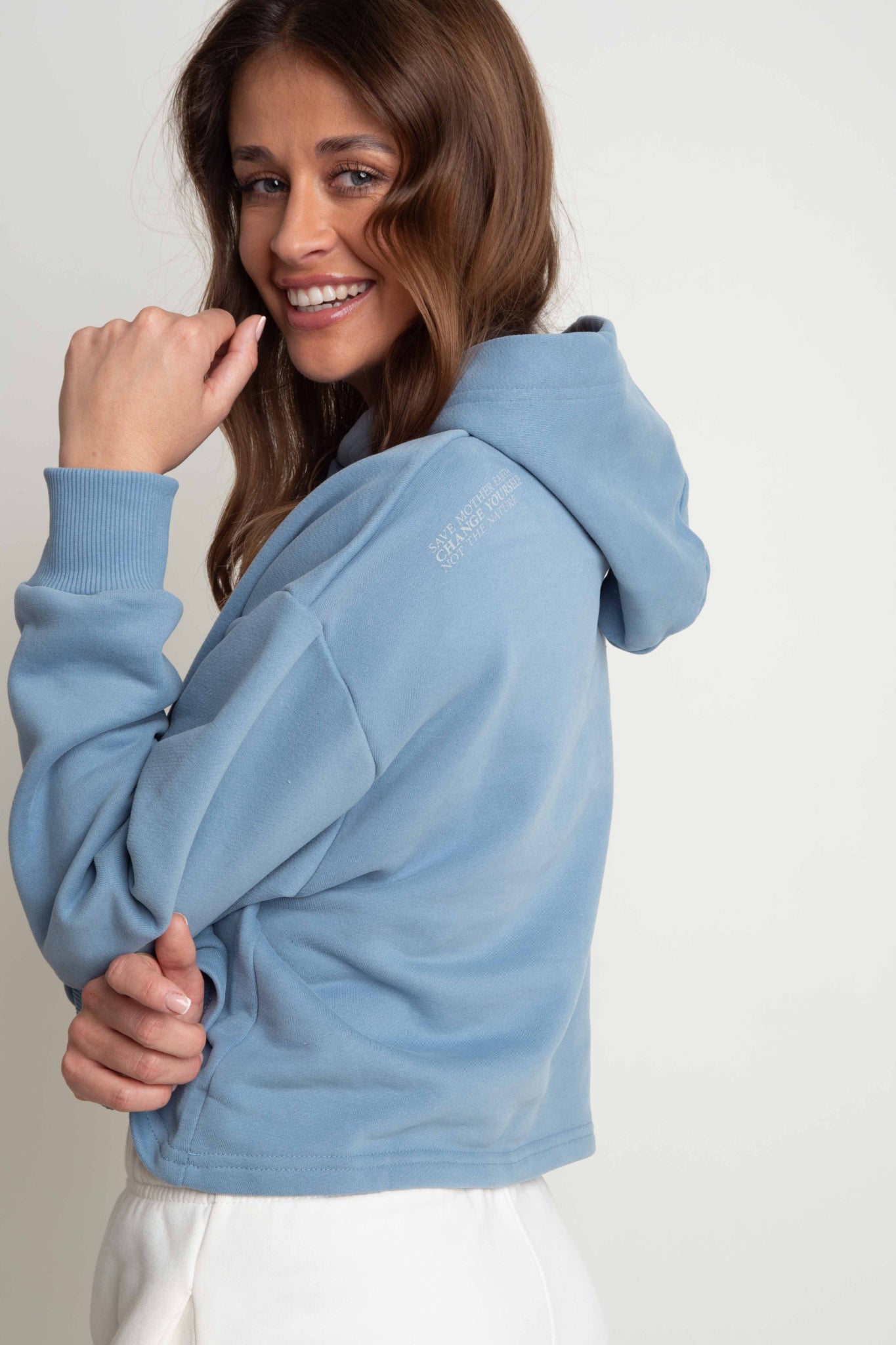 LOOSE SHORT FIT HOODIE BLUE - DELOS