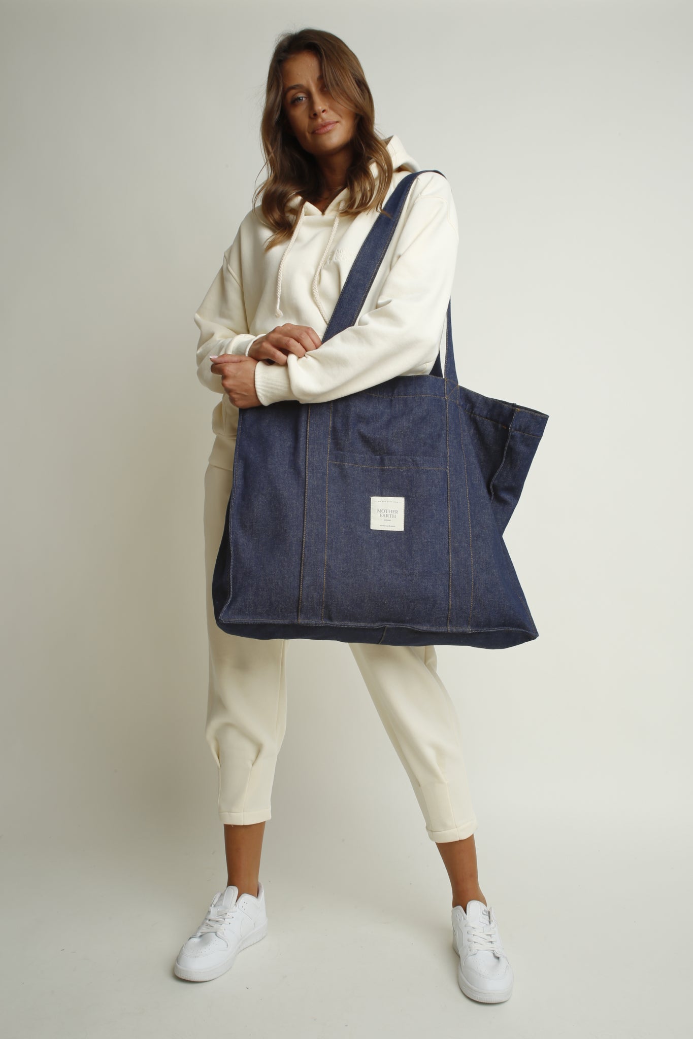 TORBA TYPU SHOPPER  BAG JEANSOWA GRANATOWA- LIDO