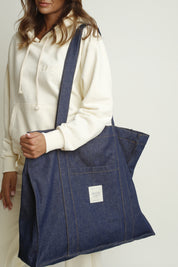 TORBA TYPU SHOPPER  BAG JEANSOWA GRANATOWA- LIDO