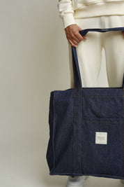 TORBA TYPU SHOPPER  BAG JEANSOWA CIEMNOGRANATOWA- LIDO