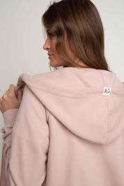 LONG ZIPPER WITH HOOD LIGHT PINK - LEUKADA